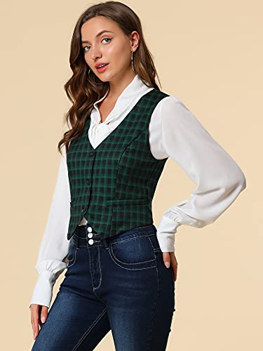 Allegra K Women's Waistcoat Steampunk Dressy Sleeveless Jacket Versatile Racerback Suit Vests4