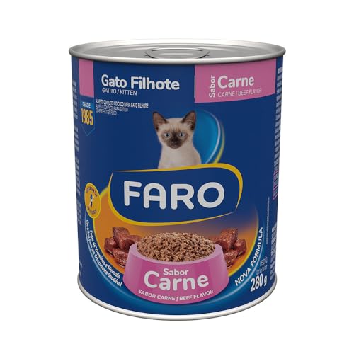 Ração Umida Faro Lata Gato Filhotes Sabor Carne 280g