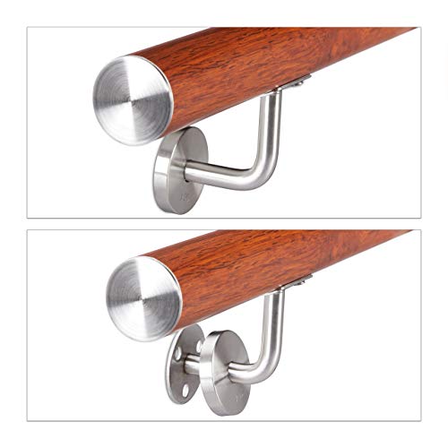 Rampe aluminium aspect chêne main courante escalier extérieur 100cm - 8