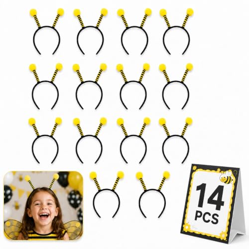Gadpiparty Lot De 14 Serre-TêTe Abeille Enfant Bandeau Abeille À Antennes Accessoires Cheveux Pour FêTe Anniversaire Festival DéGuisement Et Usage Quotidien