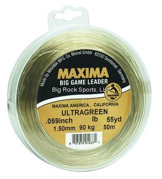 Maxima Fishing Line Big Game Leader Wheel, Ultragreen, 80-Pound/55-Yard