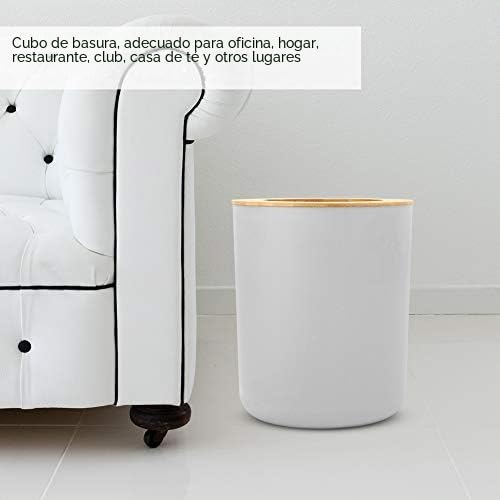 AYNEFY Juego de 6 Accesorios de Baño Modernos Dispensador de Jabón Soporte para Cepillo de Dientes Jabonera Vaso Soporte para Cepillos de Baño Cubo de Basura, Bambú PP (Gris)
