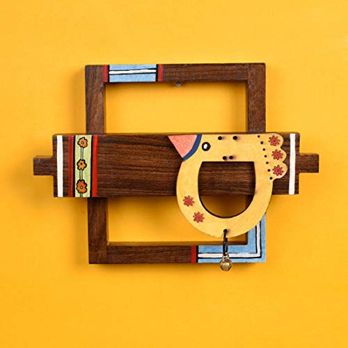 Image of AAKRITI ART CREATIONS Abstract Wooden Wall Decor Set of 2 with Natural Brown | Handmade Wooden Wall Art Frames | Matte Finish Decorative Wall Hanging for Living Room, Bedroom & Gifting