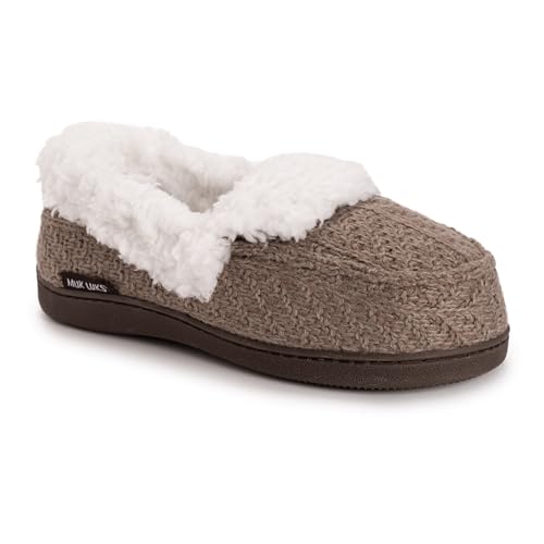 MUK LUKS Women's Anais Moccasin Slipper, Brown, L