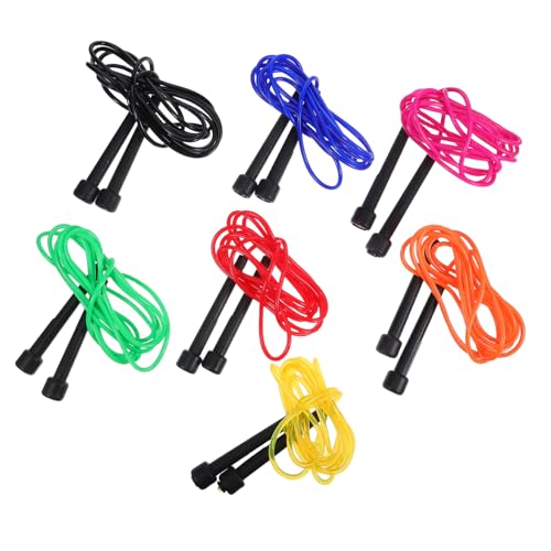 STOBOK 7個調節可能な製フィットネスジャンプロープ 快適な滑り止めグリップ 軽量高速ベアリング搭載 トレーニング向けジムスピード縄跳び