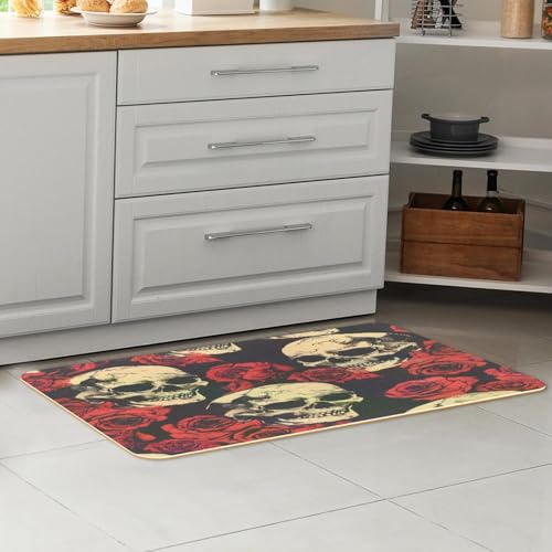 2 alfombrillas de cocina de calaveras absorbentes lavables antideslizantes 7