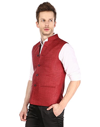 Image of Platinum Studio Men's Waistcoat (NJ-797-MRN- Maroon 44)