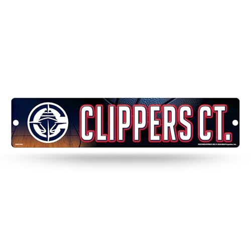 Rico Industries NBA Basketball Los Angeles Clippers Primary Plastic 4" x 16" Street Sign