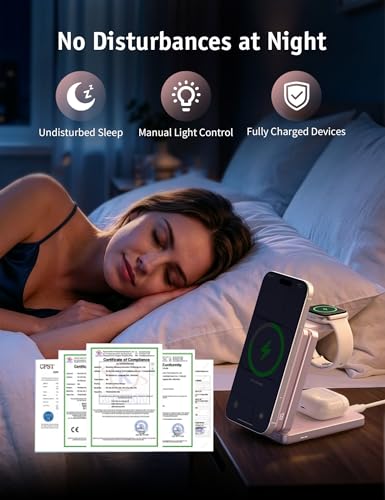 RORRY 4-in-1 Charging Station with 5000mAh Portable Magnetic Charger Power Bank, Foldable Charger Dock, 20W Fast Charging Stand for iPhone17/16/15/14/13/12/Airpods/Apple Watch (USB-c Included)-White — view 6