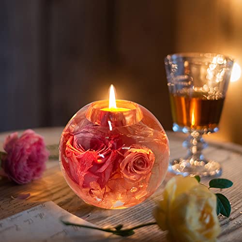 Luxwin Round Silicone Molds For Resin,Tealight Candles Holders Resin Mold,3D Sphere Shape Candlestick Silicone Molds For Diy Crafts Jewelry Box,Home Table Decoration #TOP3