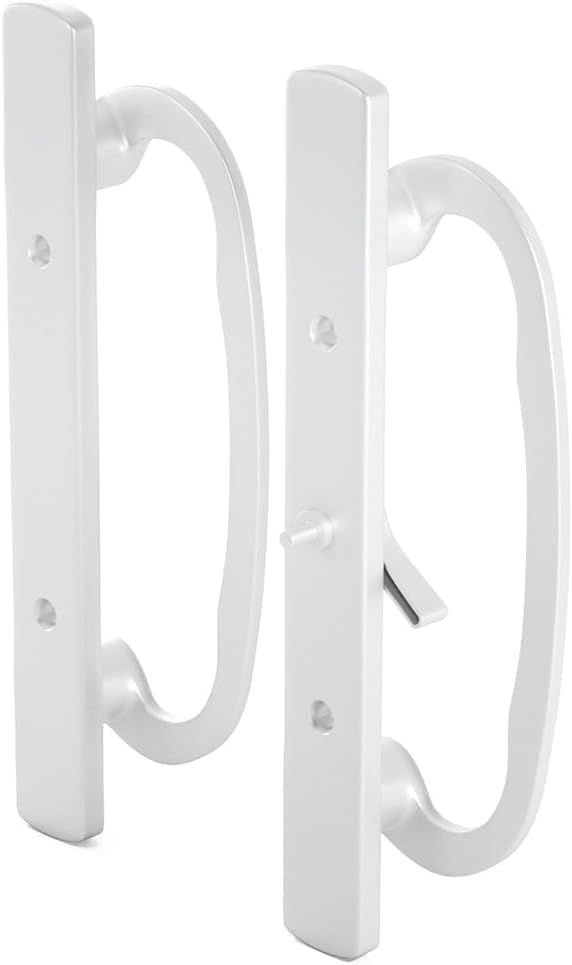 Brixwell 13-291 Patio Door Handle Center Latch Without with Key Type White Finish