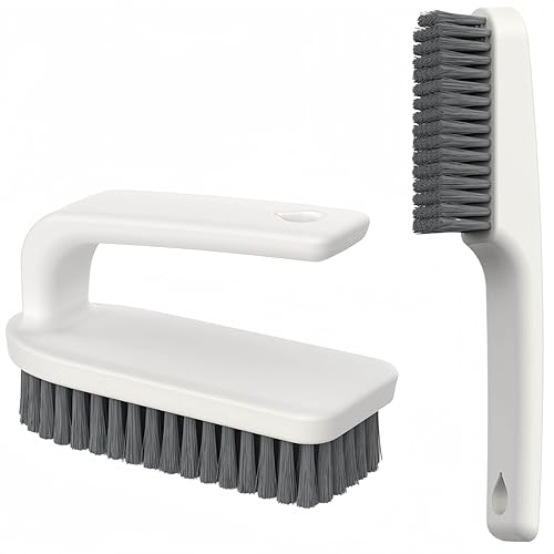 2 Pack Scrub Brush Laundry Cleaning Brush Soft Bristle Household Cleaning Brushes Carpet Brush Upholstery Brush Small Scrubbing Brush Stain Remover Brushes for Fabric,Hat,Clothes,Bag & More
