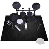 JaevKwzy Akustische Schlagzeugmatte, schalldämmend, für Schlagzeug und Percussion, Trommelmatte, elektronischer Schlagzeugteppich, geräuschdämpfend, 100 x 80 cm