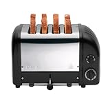 Dualit Classic 4 Slice NewGen Toaster - Stainless Steel - Hand Built in the UK - Replaceable ProHeat elements - Defrost Bread - Mechanical Timer - Matt Black Classic Toaster