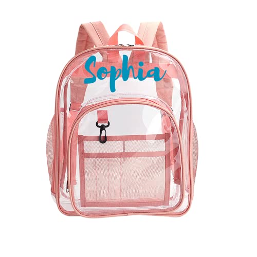 Viodiao Personalizar Mochilas claras de PVC, Mochila para niños con Nombre Personalizado, Bolsas Escolares Transparentes, Mochilas Transparentes, Mochila reciclada para un Regalo de cumpleaños