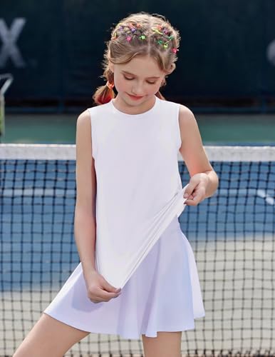 Image of Zaclotre Girls Athletic Tank Tops High-Low Hem Loose Fit Summer Top Kids Sleeveless Sport Shirts 5-14 Years