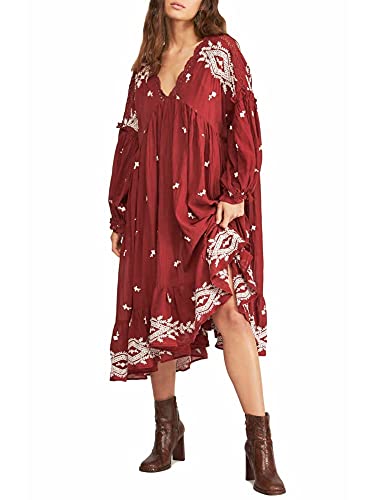 Robe midi brodée Motif Champs de Lavande coton léger respirant