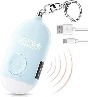 Personal Alarm for Women, Students, Elderly, Dog Walker, Joggers, Kids, Lone Workers, Blue Rechargeable, Waterproof, Police-Approved Panic Alarm with LED Flashlight.