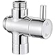 Ibergrif 3 Wege Umschaltventil Messing Chrom Badezimmer Universal Duschumschalter Einlass (G3 / 4 ”) und 2 Steckdosen (G3 / 4 ”& G1 / 2”) für Handgehaltenen Duschkopf & Festen Sprühkopf Regendusche