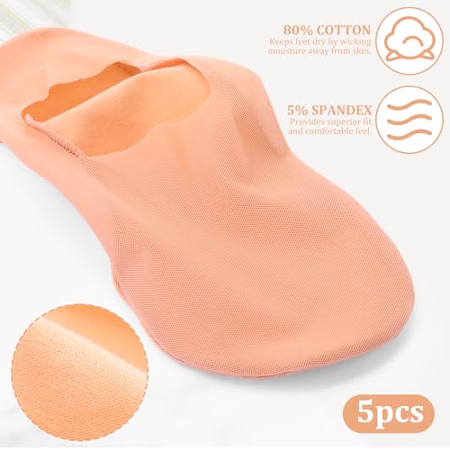 5 Pairs Invisible Ice Silk Breathable No Show Socks Womens for Flats, Ultra Low Cut Liner Non Slip Hidden Low Cut Ice Silk Nonslip Liner Socks for Women Made of Ice-Silks Surface2