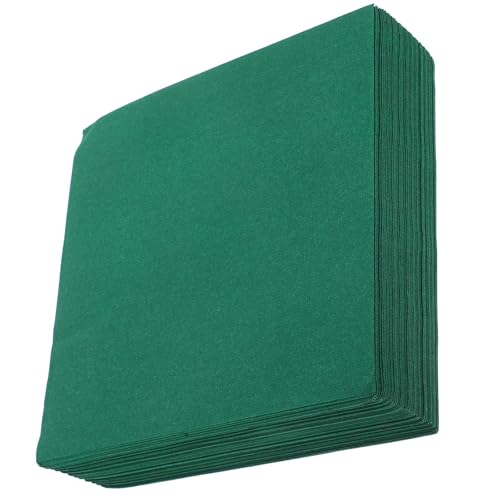 CHILDWEET Servilletas de Papel Reciclables para Cena y Bar, 50 Unidades, Textura Gruesa y Diseño Elegante en Color Verde para Hogar y Restaurante