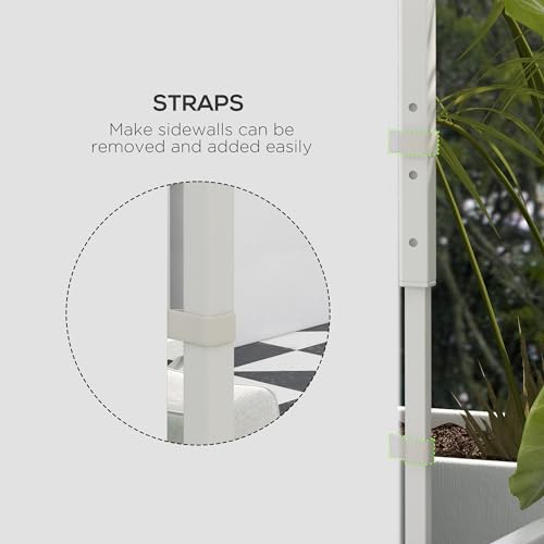 Outsunny Gazebo Side Panels with Windows and Doors, for 3x3(m) or 3x6m Pop Up Gazebo, 2 Pack Sides Replacement, White - Image 6
