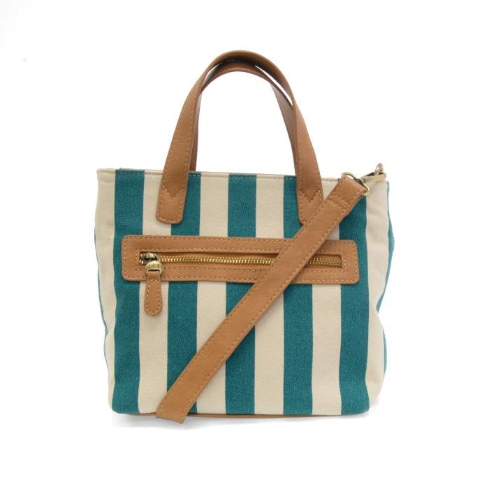Bolso mini tote de lona con rayas estilo Joy Susan