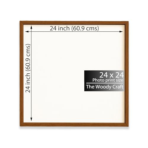 Image of Square Frame 24x24 Inch | Brown Photo Frame For Wall | Smart Wall Frame | Wooden Photo Frame For Living Room | Trendy Big Photo Frames For Wall | Ideal Single Photo Frame For Wall