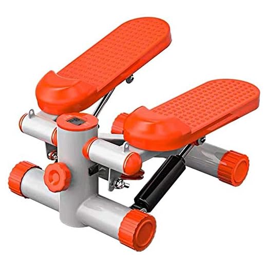 LIJIANZ Preferred products - Hälsa Fitness Twist Stepper Med Resistensband, Fitness Trappa Stepper, Under-Desk Pedal Exerciser, Mute Stepper Ben (Color : Orange)