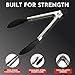Kitchen Tongs with Silicone Tips Set of 3 Heat Resistant Tongs for Serving Food, 7-Inch, 9-Inch, 12-Inch Locking Silicone Tongs for Cooking, Salad Tong, Black Kitchen Utensils