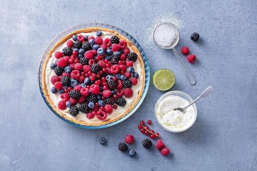 Pyrex - Moule à tarte 25 cm - Plat à tarte en Verre - Plat Pyrex Ultra-Résistant aux Chocs Thermiques et Aux Rayures - Verre Borosilicate - Bords Ondulés - Cuisson Homogène