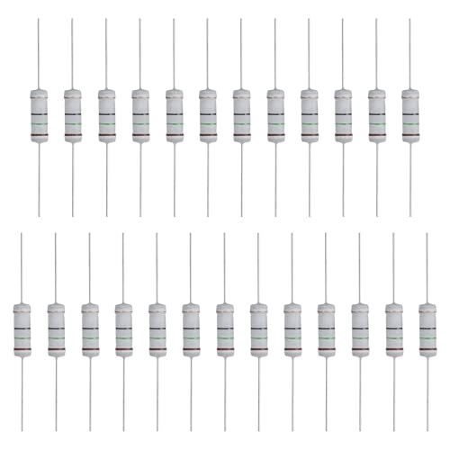 Image of sourcing map 25 Pcs 15 Ohm Resistor, 3 Watts 5% Tolerance Metal Oxide Film Resistor Axial Lead, Flame Proof for DIY Electronic Projects Circuits Experiments