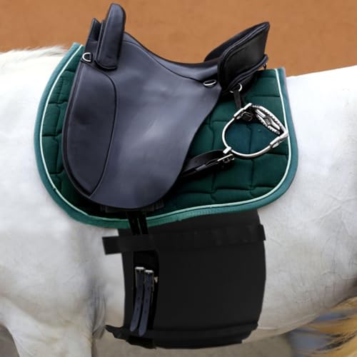 DayoVortex Black Horse Belly Guard Cover for Protecting Horse Abdomen from Spurs and Injured Skin Comfortable Horse Belly Guard Breathable Horse Spurs Band Full Size (M)