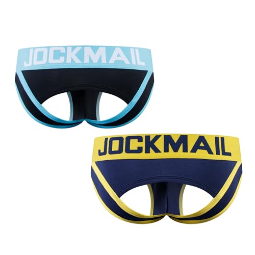 JOCKMAIL Men Underwear Briefs Bottomless Sexy Cotton Sport Backless Underpanties Brief