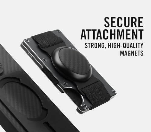 Image of Ridge Wallets for Men Compatible with Magsafe - Slim Minimalist Compact Wallet and Card Holder, RFID Protected Front Pocket Wallets for Men with Integrated Cash Strap (Matte Black)
