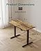 CubiCubi Electric Standing Desk, 48 x 24 Inches Height Adjustable Sit Stand Desk, Ergonomic Home Office Computer Workstation, Rustic Brown