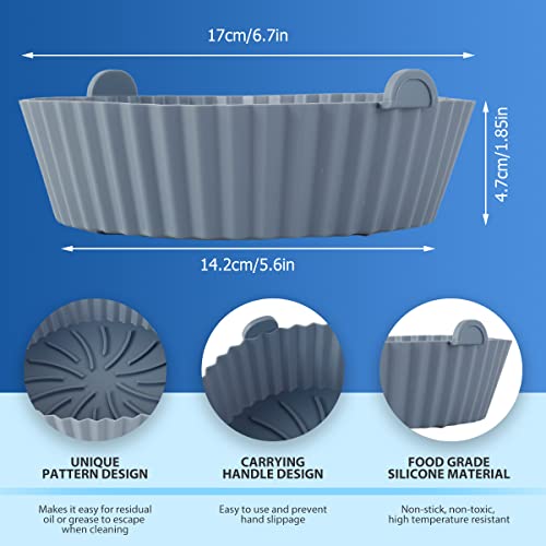2 peças de panela de silicone para fritadeira a ar reutilizável, resistente ao calor, sem BPA, redon