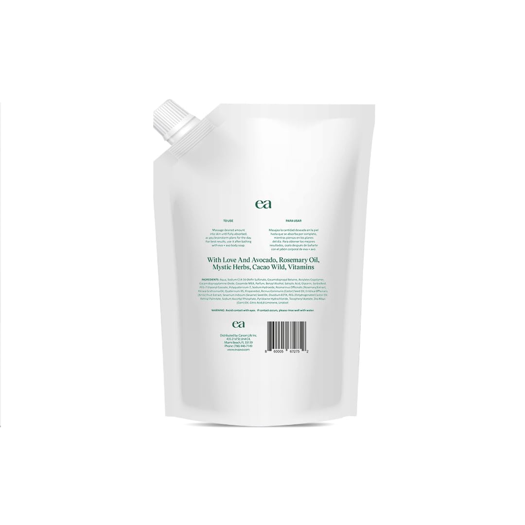 Eva + Avo Hydrating Body Lotion, Lightweight Moisturizing Formula for Dry, Extra Dry & Combination Skin, Daily Body Moisturizer for Women & Men, 32 Oz