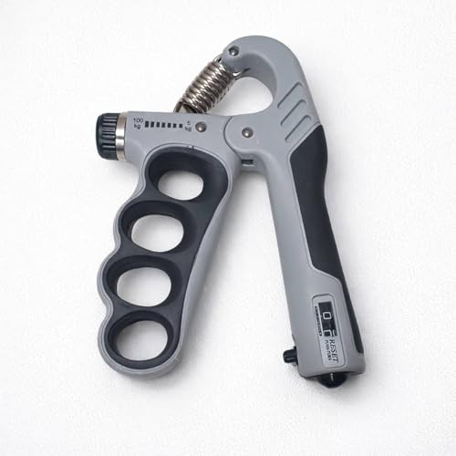 Image of 5KG To 100KG Weight Adjustable Hight Quality Hand Gripper for Men & Women |Hand Grip|Finger Exerciser|Power Gripper|Hand Exerciser Equipment|Hand Strengtheners with Counter 4 hole finger gripper (Grey)