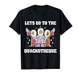Conception drôle de canards dansants des années 80 avec le dicton drôle Allons à la Quackotheque - Discothèque Funny Duck Dance