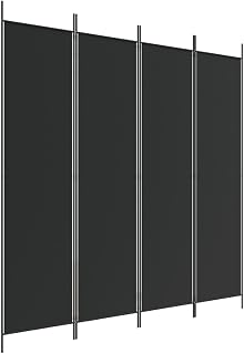 vidaXL Paravent 4-TLG. Raumtrenner Raumteiler Trennwand Umkleide Sichtschutz Spanische Wand Wohnzimmer Schlafzimmer Schwarz 200x200cm Stoff