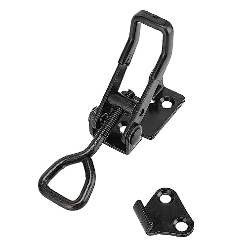 E-TING 4Pack Toggle Clamp Latch 397Lbs Holding Capacity 4002 Pull Latch Clamps Black Adjustable Quick Release Hasp Clamps for Smoker Cabinet Boxes Case Trunk Jig, Metal Toggle Latch Catch Set - Thumbnail 2