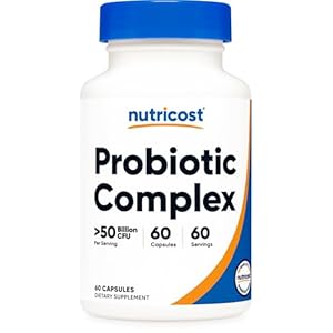 Nutricost Probiotic Complex – 50 Billion CFU, 60 Capsules – Probiotic for Men and Women – Vegetarian Capsules, Non-GMO, Gluten Free