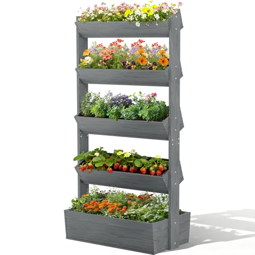 DoCred Vertical Raised Garden Bed, 5 Tier Freestanding Garden Planters