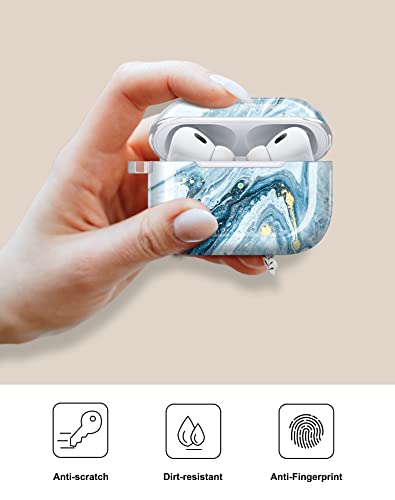 JIAXIUFEN for Airpods Pro 2nd Generation Case Cover Gold Glitter Marble Design Protective TPU Skin for Women Girl with Keychain Compatible with AirPods Pro 2019/Pro 2 Gen Case 2022 - Image 4