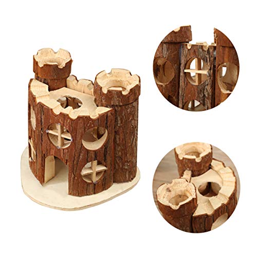 Casa de madeira para hamster anão, esconderijo para animais de estimação, cabana, cabana para dormir