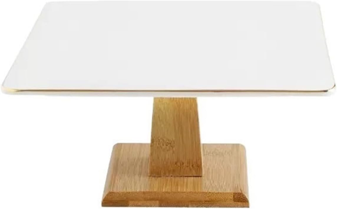 Dessert Stand 6inch/9inch Simple Square Ceramic Cake Plate Cupcake Rack Dim Sum Bread Display Rack Cupcake Stand Serving Tray (One Color 6inch)