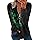 YMING Ladies Half Zip Clover Jumper Long Sleeve Loose Fit Pullover Funny St. Patricks Day Shamrock Sweatshirt Clover Black L
