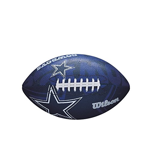 WILSON Sporting Goods NFL Junior Team Logo Football (Dallas Cowboys), white/blue