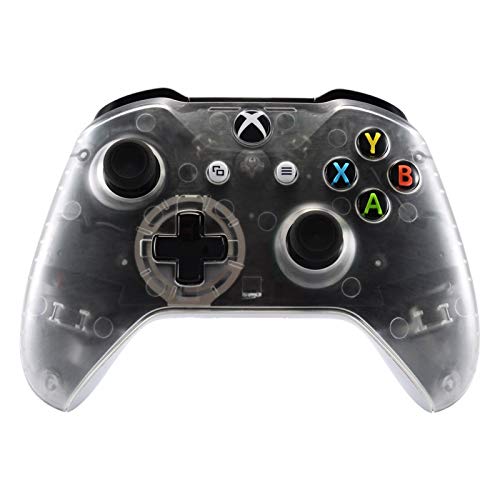 eXtremeRate Transparent Clear Faceplate Cover for Xbox One Wireless Controller Model 1708, Custom Case Replacement Front Housing Shell for Xbox One S & Xbox One X Controller - Controller NOT Included